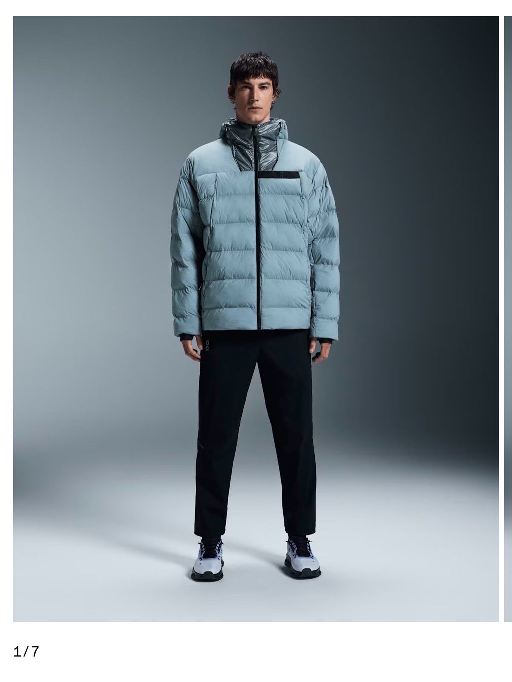 On Running Men's Challenger Jacket - Light Blue Puffer Jacket With Hood